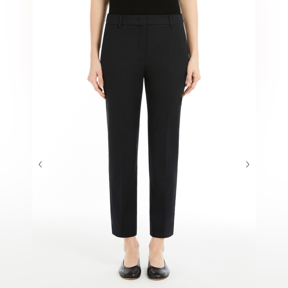 Weekend Max Mara Black Classic Cotton Stretch Cigarette Pant Preppy Trousers